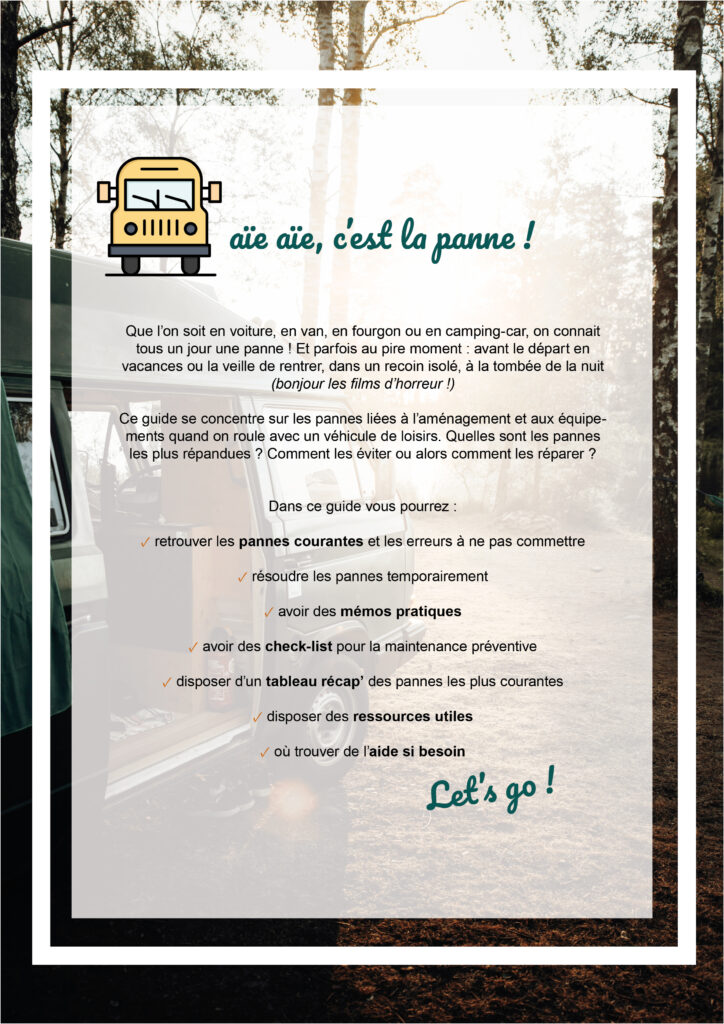 Guide — Pannes les plus fréquentes en van, fourgon et camping-car